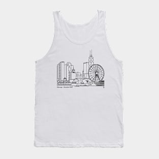 Chicago Navy Pier Outline Tank Top